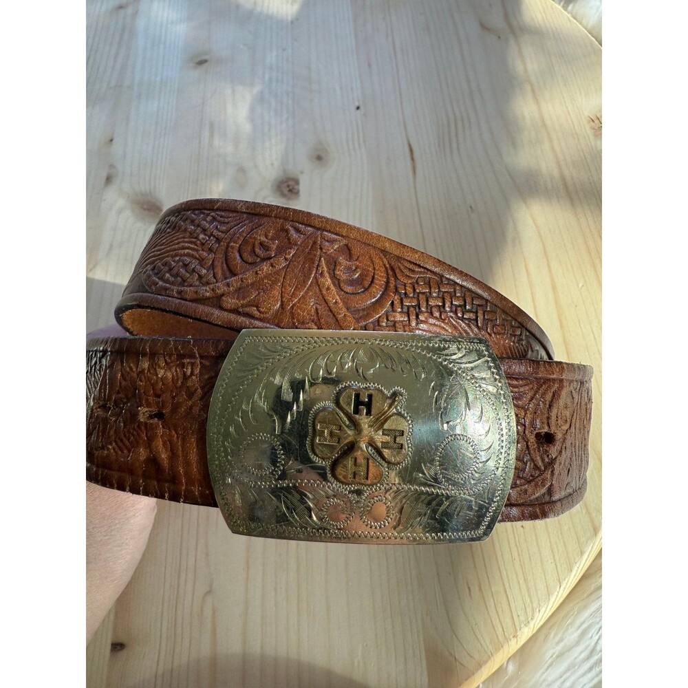Vintage 4H belt leather and silver